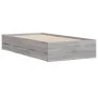 Sonoma gray engineered wood bed with drawers 100x200 cm by , Beds and slatted bases - Ref: Foro24-3207292, Price: 135,22 €, D...
