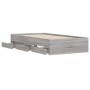 Cama con cajones madera ingeniería gris Sonoma 100x200 cm de , Camas y somieres - Ref: Foro24-3207292, Precio: 136,83 €, Desc...