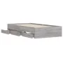 Sonoma gray engineered wood bed with drawers 100x200 cm by , Beds and slatted bases - Ref: Foro24-3207292, Price: 135,22 €, D...