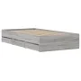 Sonoma gray engineered wood bed with drawers 100x200 cm by , Beds and slatted bases - Ref: Foro24-3207292, Price: 135,22 €, D...