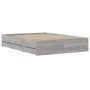 Sonoma gray engineered wood bed with drawers 120x190 cm by , Beds and slatted bases - Ref: Foro24-3207320, Price: 192,68 €, D...