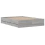 Sonoma gray engineered wood bed with drawers 120x190 cm by , Beds and slatted bases - Ref: Foro24-3207320, Price: 189,57 €, D...