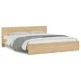 Sonoma oak bed frame with headboard 180x200 cm by , Beds and slatted bases - Ref: Foro24-3207464, Price: 228,27 €, Discount: %