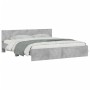 Concrete gray bed frame with headboard 160x200 cm by , Beds and slatted bases - Ref: Foro24-3207472, Price: 178,83 €, Discoun...