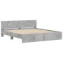 Concrete gray bed frame with headboard 160x200 cm by , Beds and slatted bases - Ref: Foro24-3207472, Price: 178,83 €, Discoun...