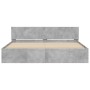 Concrete gray bed frame with headboard 160x200 cm by , Beds and slatted bases - Ref: Foro24-3207472, Price: 178,83 €, Discoun...