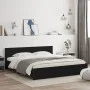 Bed frame with black headboard 160x200 cm by , Beds and slatted bases - Ref: Foro24-3207470, Price: 173,90 €, Discount: %