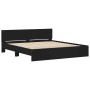 Bed frame with black headboard 160x200 cm by , Beds and slatted bases - Ref: Foro24-3207470, Price: 179,69 €, Discount: %