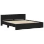 Bed frame with black headboard 160x200 cm by , Beds and slatted bases - Ref: Foro24-3207470, Price: 173,90 €, Discount: %