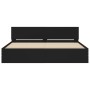 Bed frame with black headboard 160x200 cm by , Beds and slatted bases - Ref: Foro24-3207470, Price: 179,69 €, Discount: %