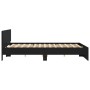 Bed frame with black headboard 160x200 cm by , Beds and slatted bases - Ref: Foro24-3207470, Price: 179,69 €, Discount: %