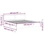 Bed frame with black headboard 160x200 cm by , Beds and slatted bases - Ref: Foro24-3207470, Price: 173,90 €, Discount: %