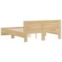 Sonoma oak bed frame with headboard 140x200 cm by , Beds and slatted bases - Ref: Foro24-3207485, Price: 163,59 €, Discount: %