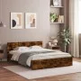 Bed frame with smoked oak headboard 140x200 cm by , Beds and slatted bases - Ref: Foro24-3207487, Price: 151,01 €, Discount: %
