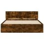 Bed frame with smoked oak headboard 140x200 cm by , Beds and slatted bases - Ref: Foro24-3207487, Price: 151,01 €, Discount: %