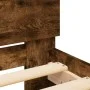 Bed frame with smoked oak headboard 140x200 cm by , Beds and slatted bases - Ref: Foro24-3207487, Price: 151,01 €, Discount: %