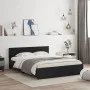 Estructura de cama con cabecero negra 140x190 cm de , Camas y somieres - Ref: Foro24-3207498, Precio: 198,55 €, Descuento: %