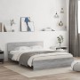 Sonoma gray bed frame with headboard 140x190 cm by , Beds and slatted bases - Ref: Foro24-3207502, Price: 183,96 €, Discount: %