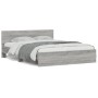 Sonoma gray bed frame with headboard 140x190 cm by , Beds and slatted bases - Ref: Foro24-3207502, Price: 183,96 €, Discount: %