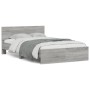 Sonoma gray bed frame with headboard 120x190 cm by , Beds and slatted bases - Ref: Foro24-3207516, Price: 169,75 €, Discount: %