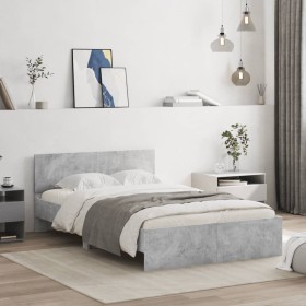 Betongrauer Bettrahmen mit Kopfteil 120x190 cm von , Betten und Lattenroste - Ref: Foro24-3207514, Preis: 165,06 €, Rabatt: %