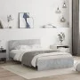 Concrete gray bed frame with headboard 120x190 cm by , Beds and slatted bases - Ref: Foro24-3207514, Price: 162,31 €, Discoun...