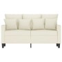 Cremefarbenes 2-Sitzer-Sofa aus Samt, 120 cm von , Sofas - Ref: Foro24-359301, Preis: 217,21 €, Rabatt: %