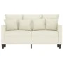 Cremefarbenes 2-Sitzer-Sofa aus Samt, 120 cm von , Sofas - Ref: Foro24-359301, Preis: 240,20 €, Rabatt: %