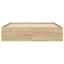 Sonoma oak engineered wood bed with drawers 120x190 cm by , Beds and slatted bases - Ref: Foro24-3207317, Price: 255,31 €, Di...