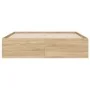 Sonoma oak engineered wood bed with drawers 120x190 cm by , Beds and slatted bases - Ref: Foro24-3207317, Price: 249,59 €, Di...