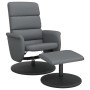 Reclining armchair with footrest in gray synthetic leather by , Armchairs - Ref: Foro24-356723, Price: 174,49 €, Discount: %