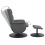 Sillón reclinable con reposapiés cuero sintético gris de , Sillones - Ref: Foro24-356723, Precio: 172,43 €, Descuento: %