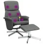Dark gray fabric reclining massage chair with footrest by , Armchairs - Ref: Foro24-356679, Price: 134,38 €, Discount: %
