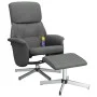 Dark gray fabric reclining massage chair with footrest by , Armchairs - Ref: Foro24-356679, Price: 134,38 €, Discount: %