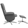 Sillón reclinable de masaje con reposapiés tela gris oscuro de , Sillones - Ref: Foro24-356679, Precio: 135,57 €