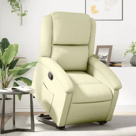 Cremefarbener Hochsessel aus echtem Leder von , Sessel - Ref: Foro24-3204264, Preis: 392,85 €, Rabatt: %