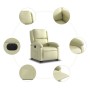 Sillón reclinable eléctrico elevable cuero auténtico crema de , Sillones - Ref: Foro24-3204272, Precio: 419,77 €