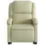 Sillón reclinable eléctrico elevable cuero auténtico crema de , Sillones - Ref: Foro24-3204272, Precio: 419,77 €