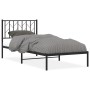 Estructura de cama con cabecero metal negro 90x190 cm de , Camas y somieres - Ref: Foro24-374429, Precio: 64,15 €, Descuento: %
