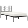 Estructura de cama con cabecero metal negro 90x190 cm de , Camas y somieres - Ref: Foro24-374429, Precio: 64,15 €, Descuento: %