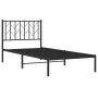 Bed frame with black metal headboard 90x190 cm by , Beds and slatted bases - Ref: Foro24-374429, Price: 62,93 €, Discount: %