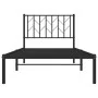Bed frame with black metal headboard 90x190 cm by , Beds and slatted bases - Ref: Foro24-374429, Price: 62,93 €, Discount: %