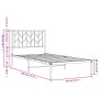 Estructura de cama con cabecero metal negro 90x190 cm de , Camas y somieres - Ref: Foro24-374429, Precio: 64,15 €, Descuento: %