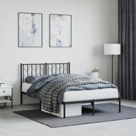Bettgestell mit schwarzem Metallkopfteil 120x190 cm von , Betten und Lattenroste - Ref: Foro24-374434, Preis: 98,32 €, Rabatt: %