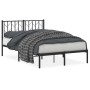 Bed frame with black metal headboard 120x190 cm by , Beds and slatted bases - Ref: Foro24-374434, Price: 98,32 €, Discount: %