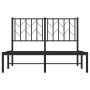 Bed frame with black metal headboard 120x190 cm by , Beds and slatted bases - Ref: Foro24-374434, Price: 98,32 €, Discount: %