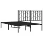 Estructura de cama con cabecero metal negro 120x190 cm de , Camas y somieres - Ref: Foro24-374434, Precio: 96,76 €, Descuento: %