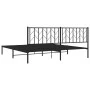 Bed frame with black metal headboard 193x203 cm by , Beds and slatted bases - Ref: Foro24-374443, Price: 108,43 €, Discount: %