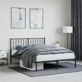 Bettgestell mit schwarzem Metallkopfteil 135x190 cm von , Betten und Lattenroste - Ref: Foro24-374436, Preis: 85,00 €, Rabatt: %