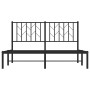 Estructura de cama con cabecero metal negro 135x190 cm de , Camas y somieres - Ref: Foro24-374436, Precio: 85,00 €, Descuento: %